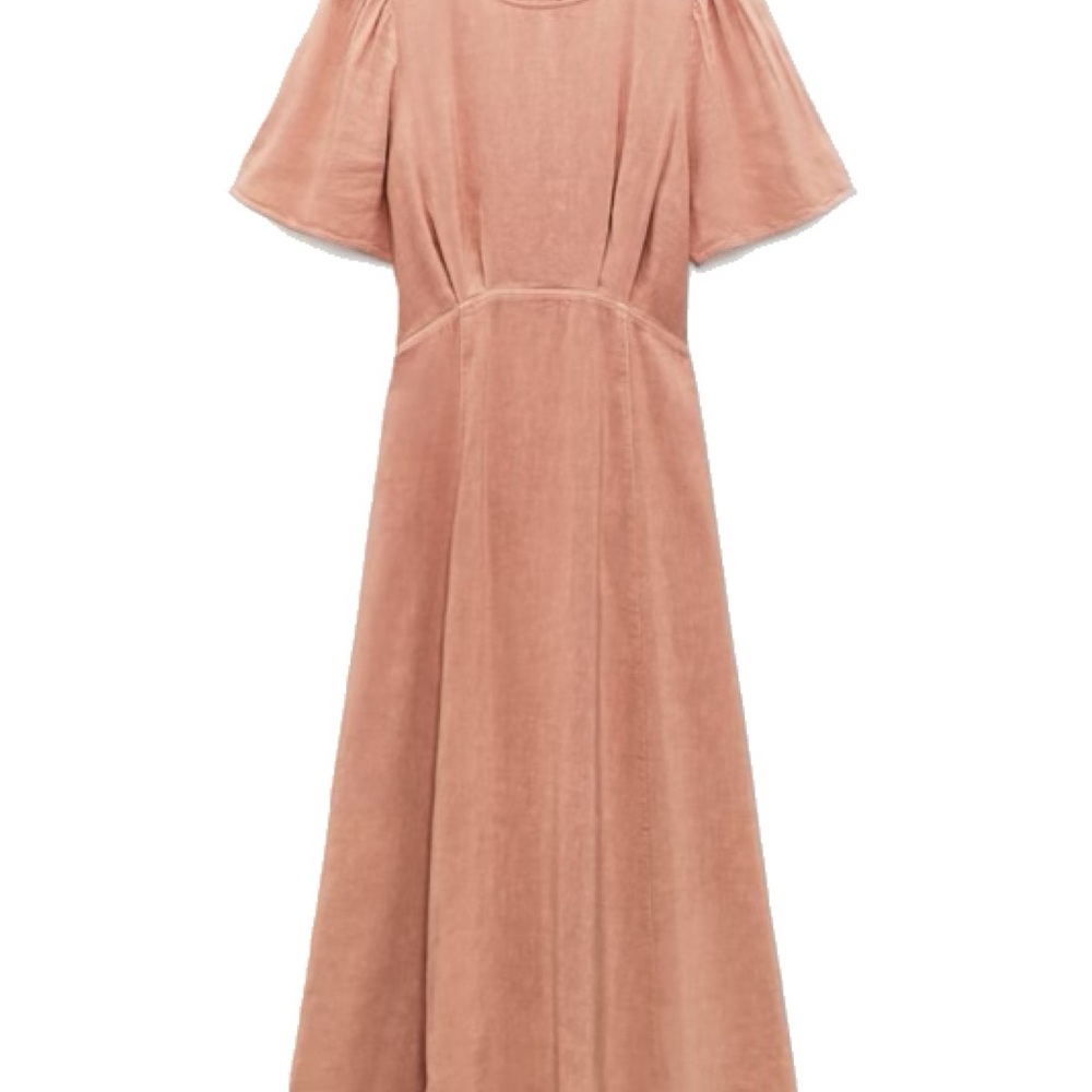 Zara button dress.  Linen. Midi